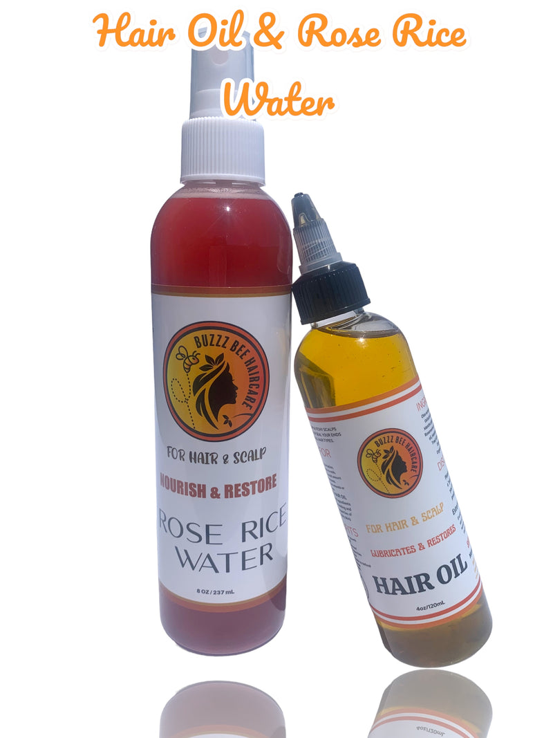 Buzzz Hair Oil & Rose Rice Water Combo
